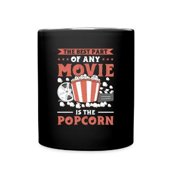 Popcorn Filmeabend Pop-Corn Kinonacht Geschenk - Tasse einfarbig - Schwarz - Vorne