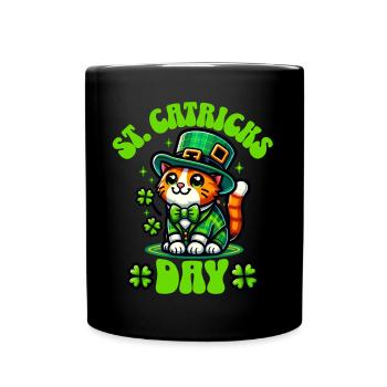Chat de la Saint-Patrick - Mug uni - noir - Devant