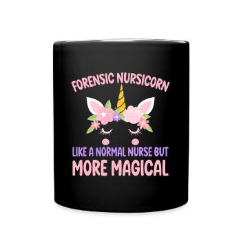 Nursicorn médico-légale comme une infirmière médico-légale normale - Mug uni - noir - Devant
