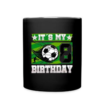 8th birthday Boy Soccer 8 Years Old Gifts - Tasse einfarbig - Schwarz - Vorne