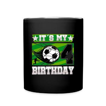 4th birthday Boy Soccer 4 Years Old Gifts - Tasse einfarbig - Schwarz - Vorne