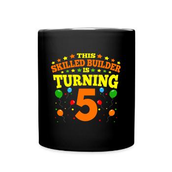 5th birthday Boy Brick Builder 5 Years Old Gifts - Tasse einfarbig - Schwarz - Vorne