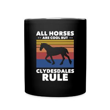 Cheval de Clydesdale - Mug uni - noir - Devant