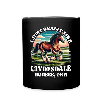 Cheval Clydesdale - Mug uni - noir - Devant