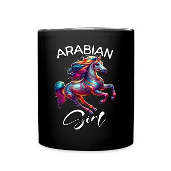 Araber Pferd Geschenk - Tasse einfarbig - Schwarz - Vorne