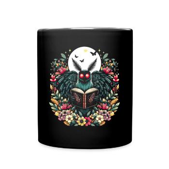 Floral Mothman - Tasse einfarbig - Schwarz - Vorne