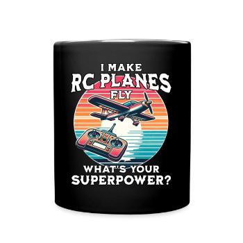 Avion RC - Mug uni - noir - Devant