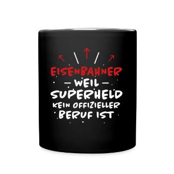 Eisenbahner Spruch Lokführer Eisenbahner Geschenk - Tasse einfarbig - Schwarz - Vorne