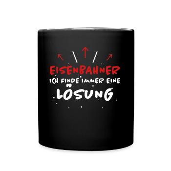 Eisenbahner Spruch Lokführer Eisenbahner Geschenk - Tasse einfarbig - Schwarz - Vorne