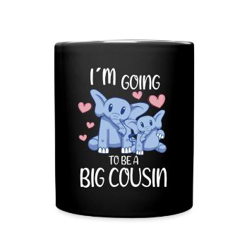 Promu à Going To Be A Big Cousin Cute Elephant - Mug uni - noir - Devant