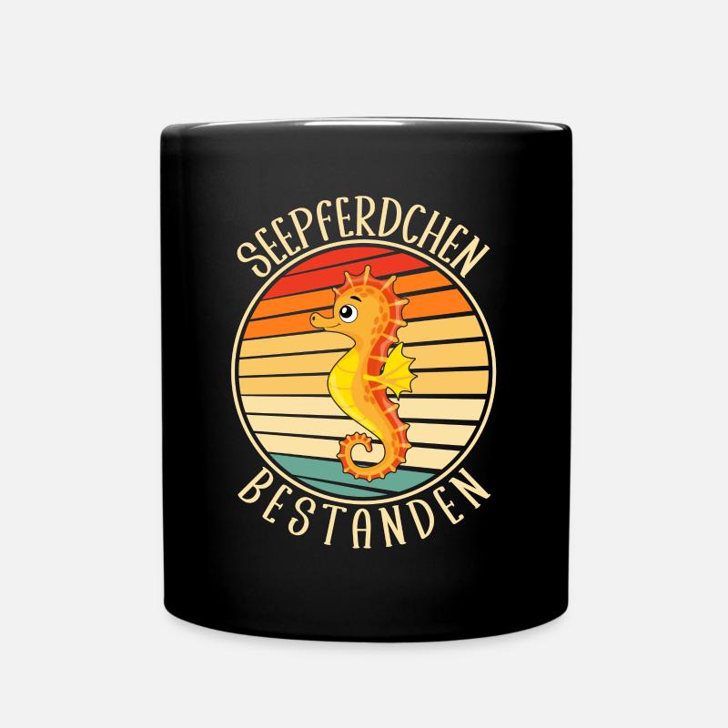 Seepferdchen Bestanden 2024 Frühschwimmer - Tasse einfarbig - Schwarz