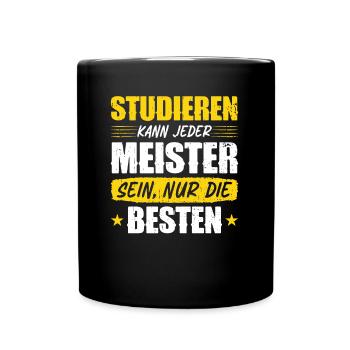 Maître drôle disant humour Master certificat - Mug uni - noir - Devant