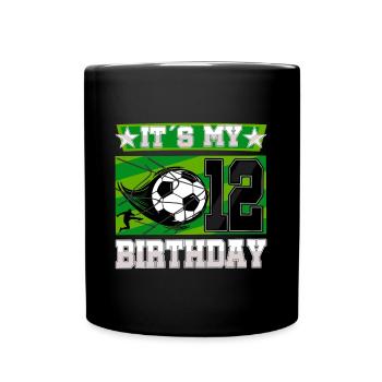 12e anniversaire Garçon Soccer 12 ans Cadeaux - Mug uni - noir - Devant