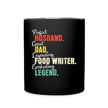 Food Writer Papa - Tasse einfarbig - Schwarz - Vorne