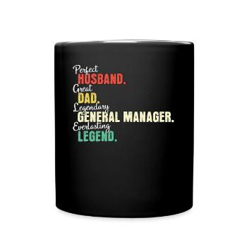 General Manager Papa - Tasse einfarbig - Schwarz - Vorne