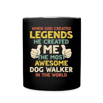 Dog Walker Hundegänger - Tasse einfarbig - Schwarz - Vorne
