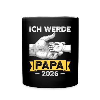 Ich werde Papa 2026 - Tasse einfarbig - Schwarz - Vorne