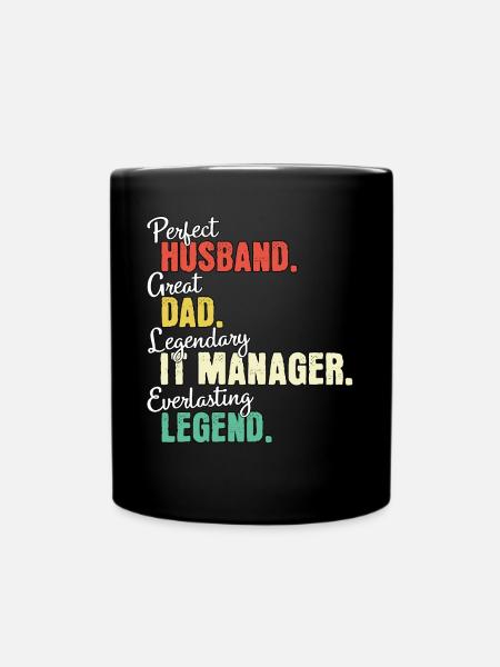 IT Manager Papa - Tasse einfarbig - Schwarz