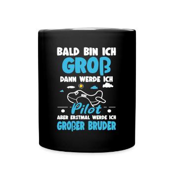 Announcing offspring will be big brother airplane - Full Colour Mug - black - Front