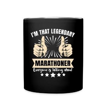 Legendärer Marathonläufer - Tasse einfarbig - Schwarz - Vorne