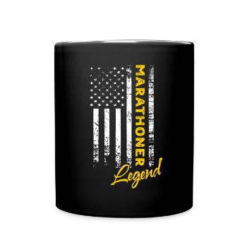 Marathonläufer Legende - Tasse einfarbig - Schwarz - Vorne