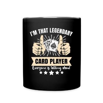Joueur de cartes légendaire - Mug uni - noir - Devant