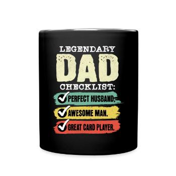 Papa Joueur de cartes Fête des pères - Mug uni - noir - Devant