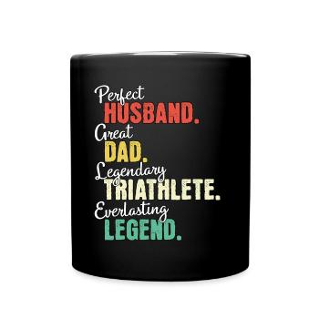 Papa triathlète - Mug uni - noir - Devant