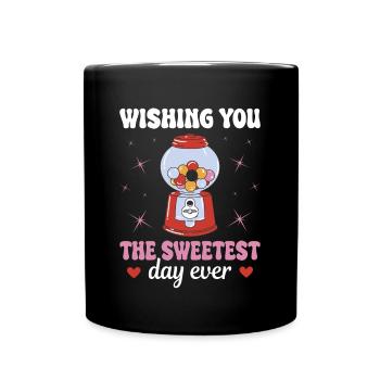 Chewing Gum Vending Machine Kids Confectionery Sweetest Days - Full Colour Mug - black - Front