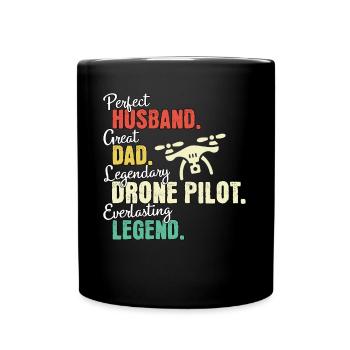 Papa pilote de drone - Mug uni - noir - Devant