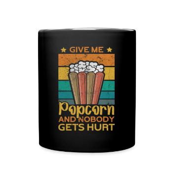 Popcorn Retro Kino Outfit Poppin Kinoabend - Tasse einfarbig - Schwarz - Vorne