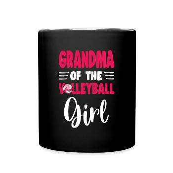 Grandma Of the Birthday Girl Volleyball Family - Full Colour Mug - black - Front