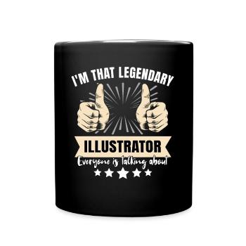 Illustrateur légendaire - Mug uni - noir - Devant