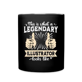 Illustrateur légendaire - Mug uni - noir - Devant
