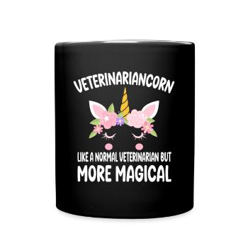Funny Veterinariancorn Veterinarian Gifts - Full Colour Mug - black - Front