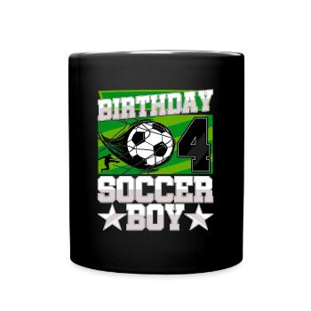 4th birthday Boy Soccer 4 Years Old Gifts - Tasse einfarbig - Schwarz - Vorne