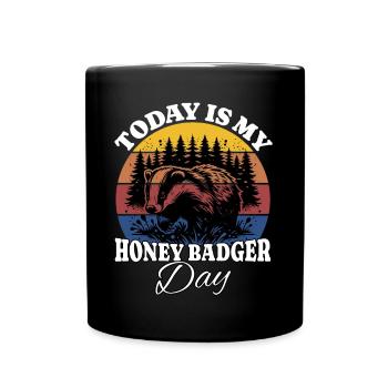 Honigdachs - Tasse einfarbig - Schwarz - Vorne