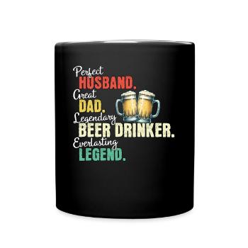 Papa buveur de bière - Mug uni - noir - Devant