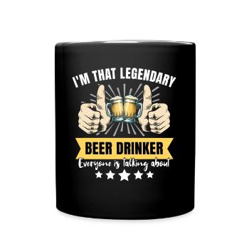 Buveur de bière légendaire - Mug uni - noir - Devant