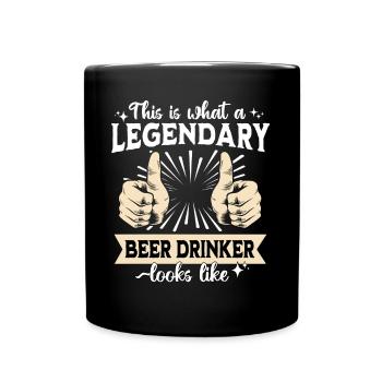 Buveur de bière légendaire - Mug uni - noir - Devant