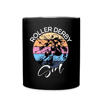 Fille de roller derby - Mug uni - noir - Devant
