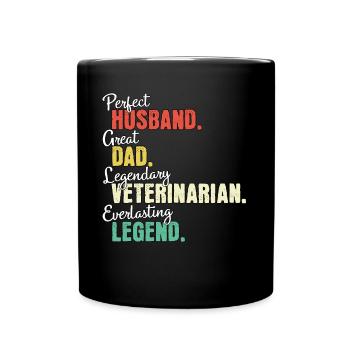 vPapa vétérinaire - Mug uni - noir - Devant