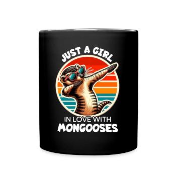 Girl Loves Meerkat - Full Colour Mug - black - Front