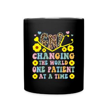 CNA Nursing Quotes Funny Nurse Lovers Cute CNA - Full Colour Mug - black - Front