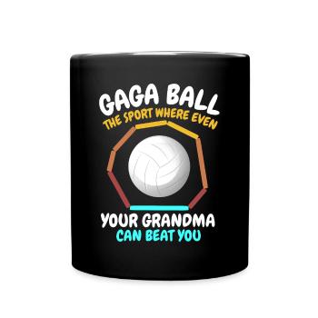 Funny Gaga Ball Saying - Full Colour Mug - black - Front
