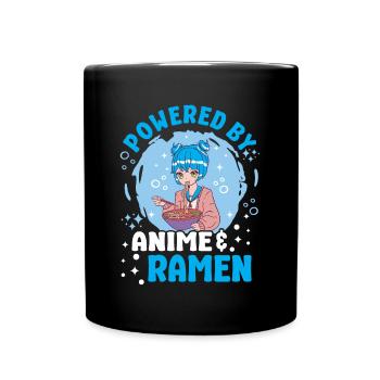 Pwered By Anime Ramen Japanese Anime Manga Otaku - Full Colour Mug - black - Front
