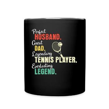 Papa joueur de tennis - Mug uni - noir - Devant