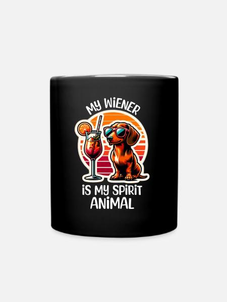 Dackel Cocktail - Tasse einfarbig - Schwarz