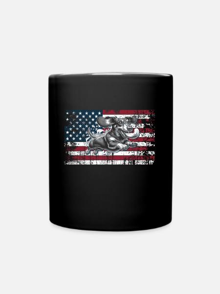 Dackel US - Tasse einfarbig - Schwarz