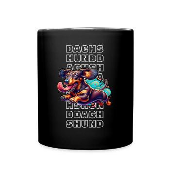 Dachshund - Tasse einfarbig - Schwarz - Vorne